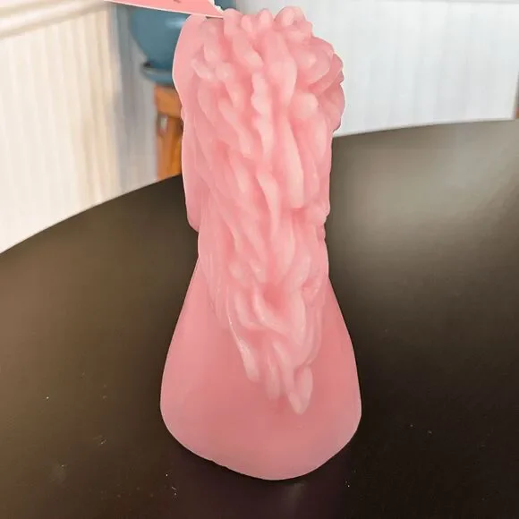 Luminous Horse/Unicorn Pink Head Candle, Handmade Soy Wax Fragrance Free Candle - Picture 3 of 5
